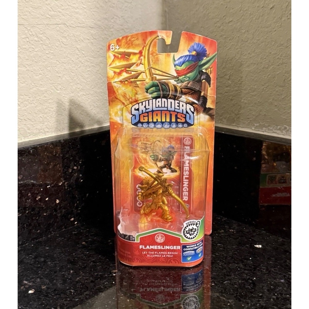 New Sealed Skylanders Giants (GOLD VARIANT FLAMESLINGER) Series 2 Mint In Box